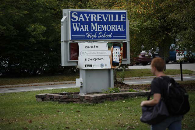 Outside Sayreville War Memorial High School